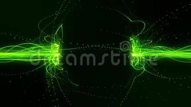 磁场循环运动背景下的绿色<strong>流线</strong>